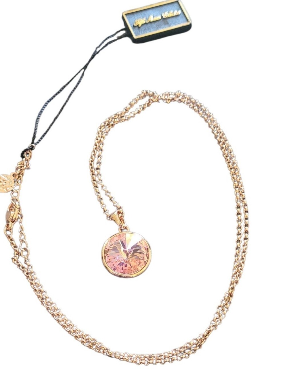 Rose Gold with Pink Swarovski Crystal Necklace